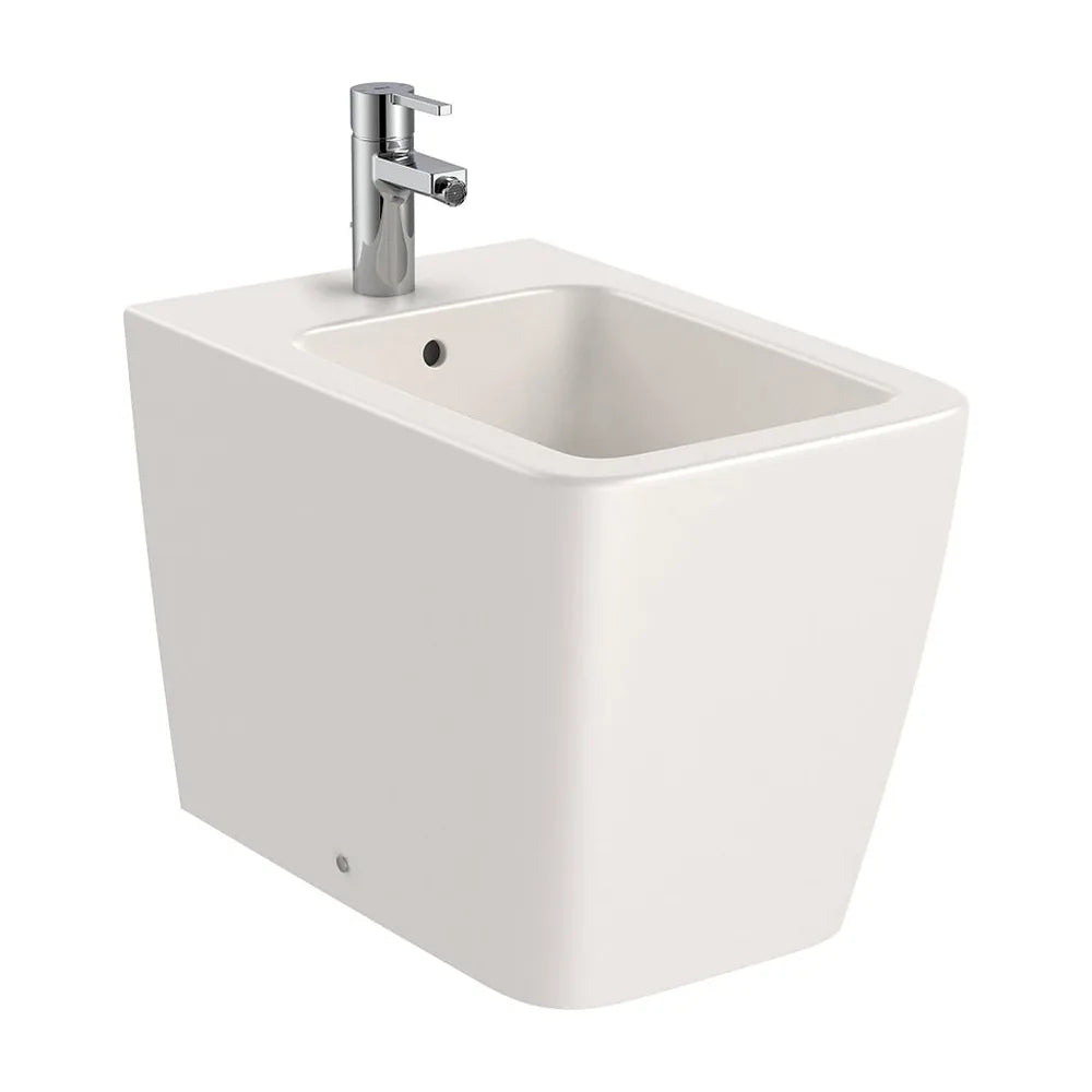 Bidé adosado a pared sin tapa con sifón curvo 37x56x40 cm Beige Roca - Vista 2