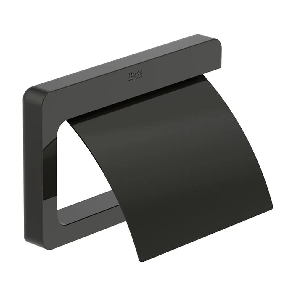 Portarrollo con tapa mural metal negro titanio 15x2 4x11 6 cm Roca - Vista 2