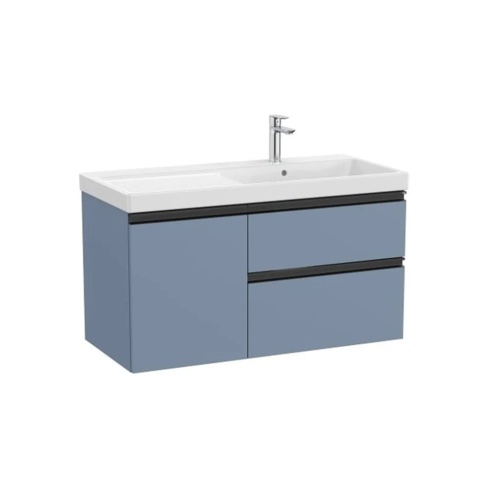 Mueble base asimétrico 100x46x57 cm con dos cajones y una puerta lavabo a la derecha Roca - Vista 1