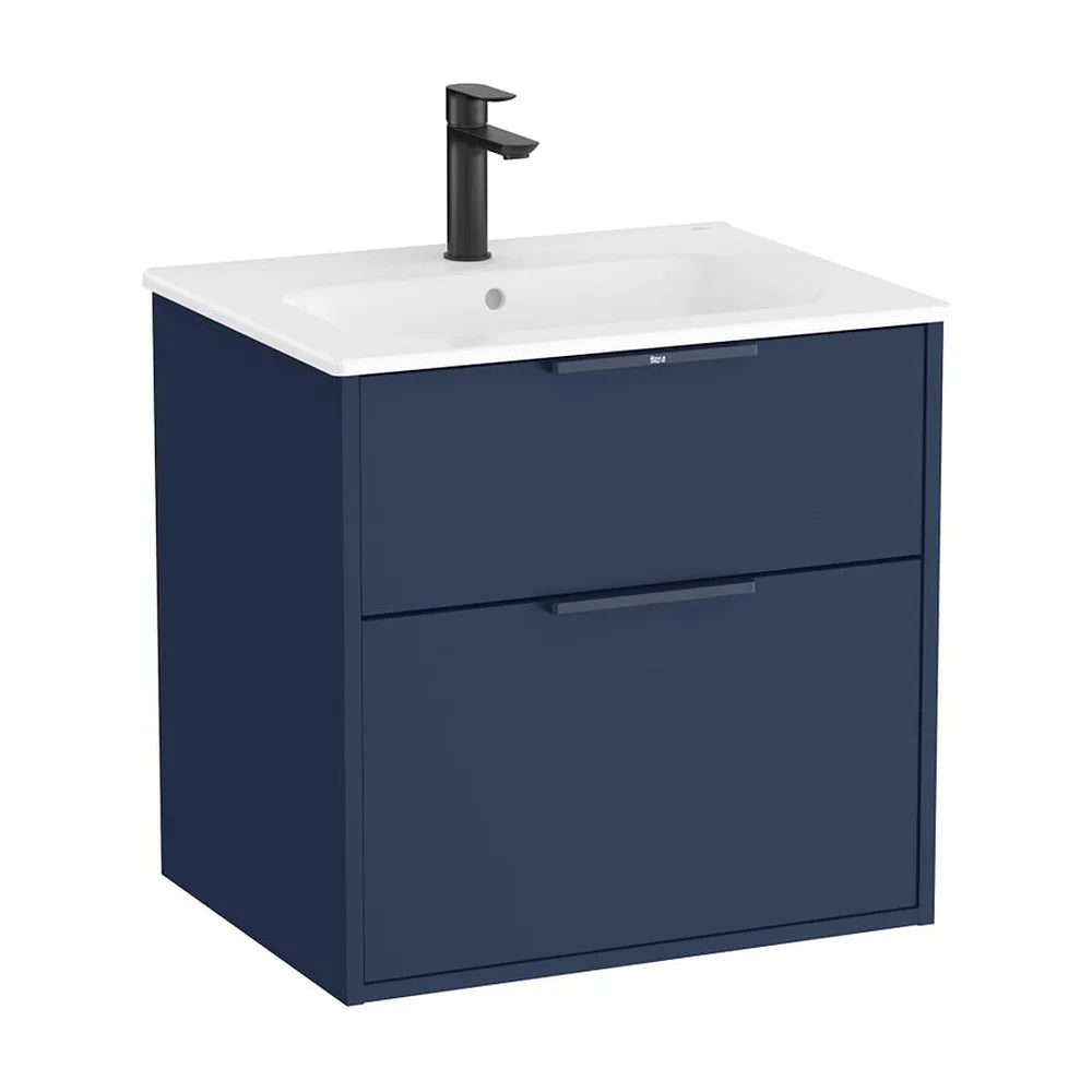 Mueble base compacto suspendido con dos cajones y lavabo porcelana 60x46x58 cm Roca - Vista 2