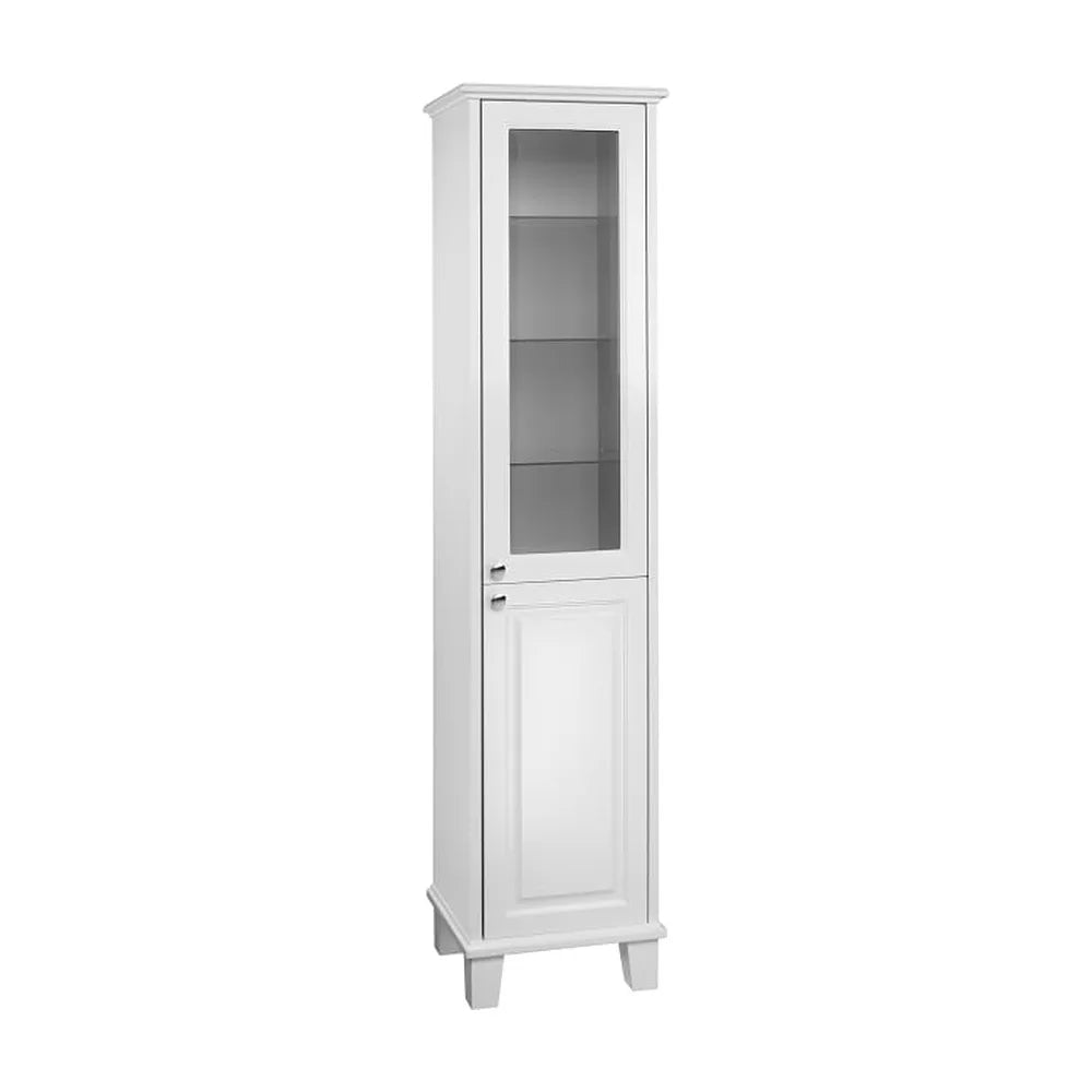 Columna de una puerta con estantes de cristal y luz LED blanco mate Roca - Vista 1