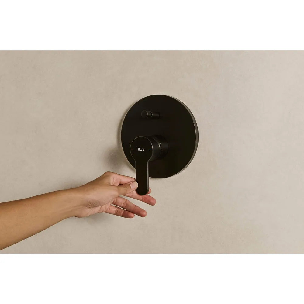 Grifería Empotrable para Baño Ducha 2 Vías con Inversor Automático L20 20x15x16cm Negro Mate Roca - Vista 3