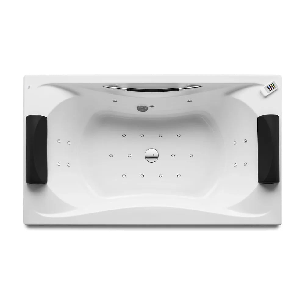 Bañera acrílica rectangular encastrada de 190x110x42 cm blanca Becool Biplaza ROCA - Vista 3