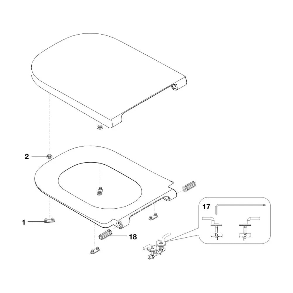 Conjunto para Inodoro Completo con Salida Vertical y Tapa con Asiento The Gap Roca - Vista 6