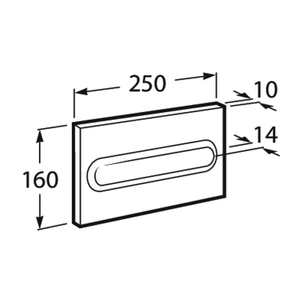 Placa de accionamiento para cisternas de descarga única con pulsador rectangular PL2 Single One Roca - Vista 2