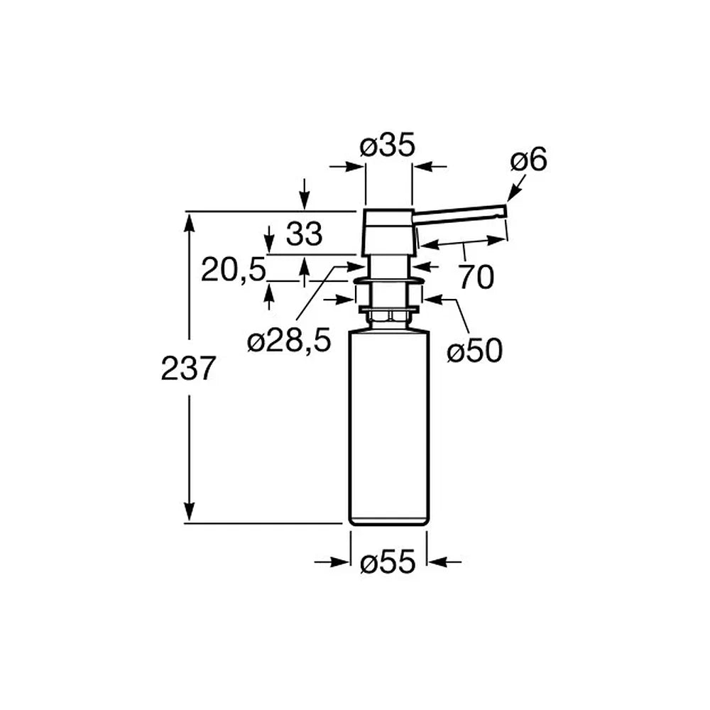 Fregadero con forma cuadrada de 46 cm fabricado en acero inoxidable Berlín Roca - Vista 4