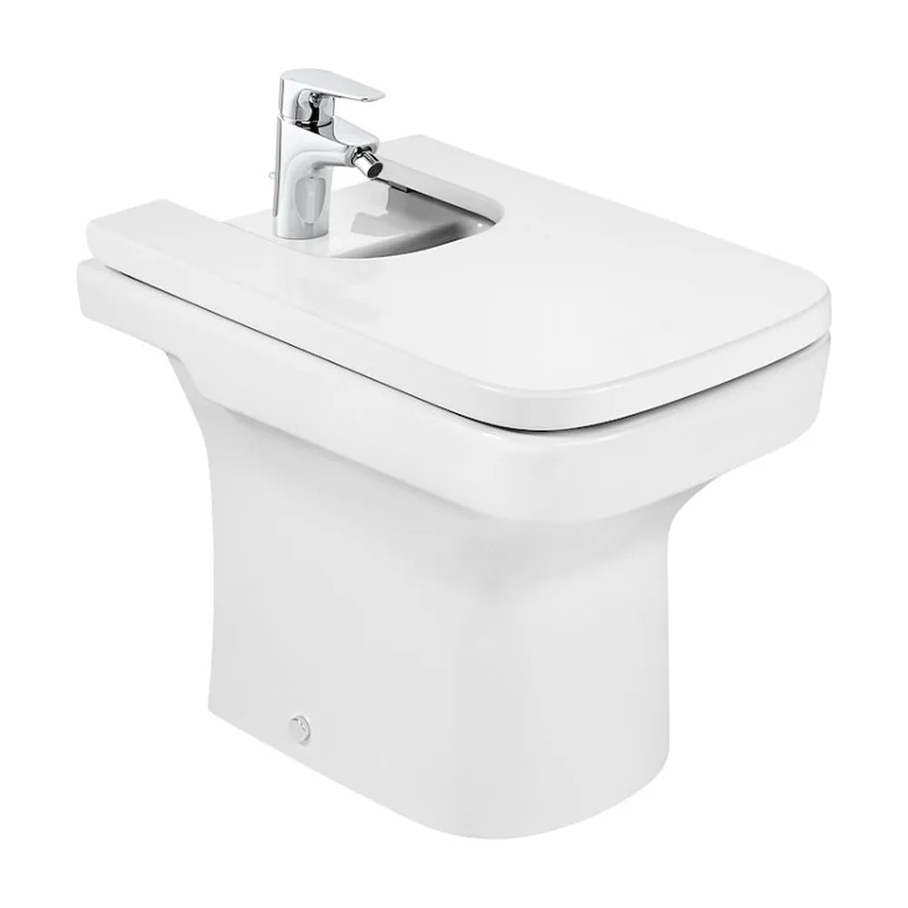 Tapa cuadrada para bidet con caída amortiguada fabricada en material antibacteriano y latón cromado Dama Roca - Vista 2