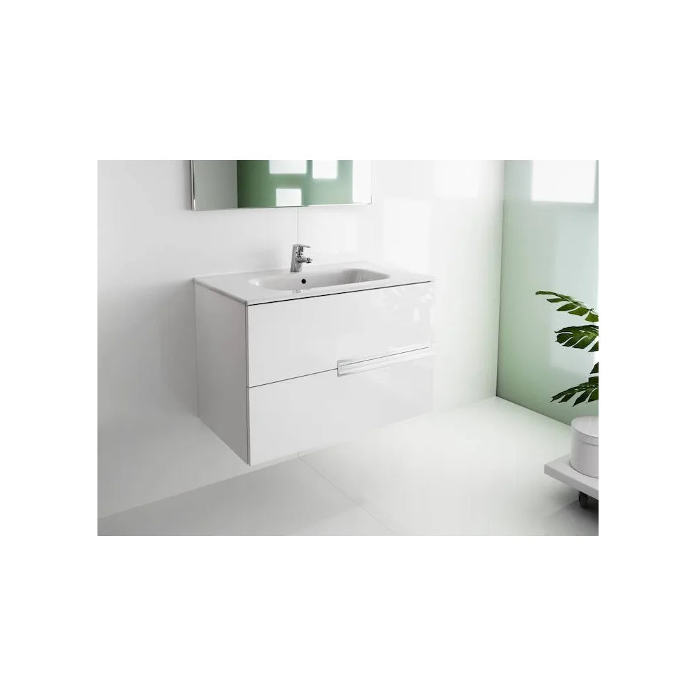 Conjunto de baño con dos cajones y lavabo de 100 cm de color blanco Victoria-N Roca - Vista 2