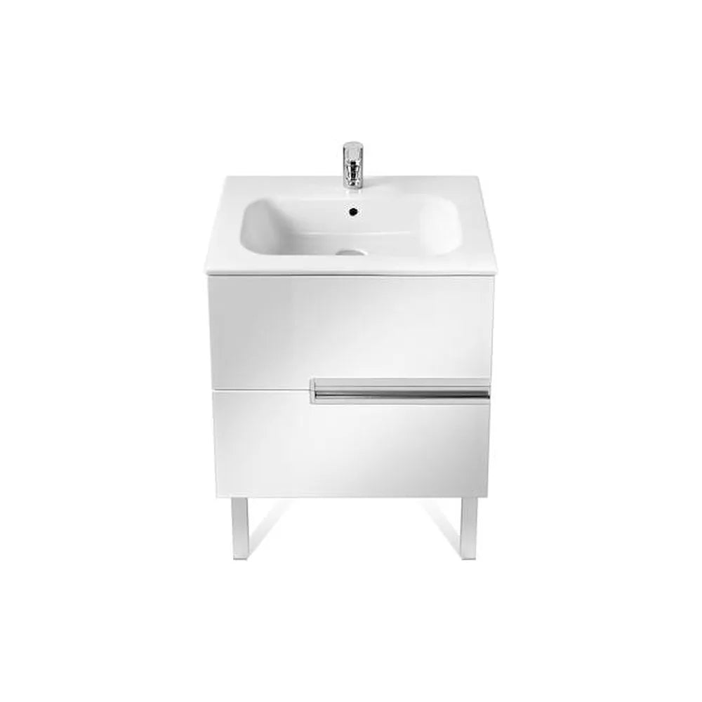 Mueble de baño con lavabo y 2 cajones de 60 cm de ancho color blanco brillo Unik Victoria-N Roca - Vista 3