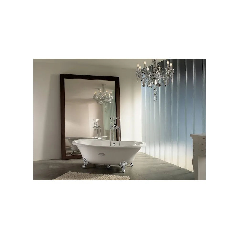 Bañera ovalada de 170 cm fabricada en hierro fundido con acabado en blanco Newcast Roca - Vista 2