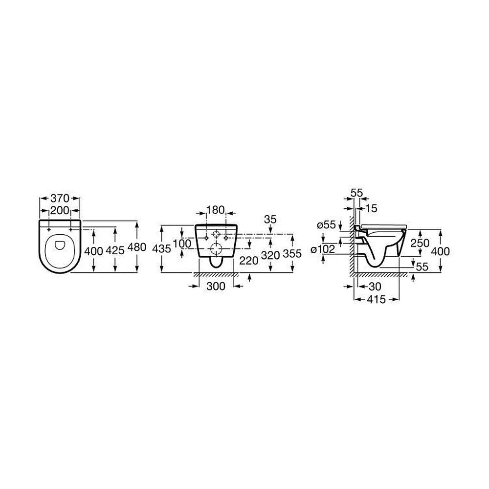 Inodoro Compacto Rimless Salida Horizontal Inspira Round Blanco Roca - Vista 5