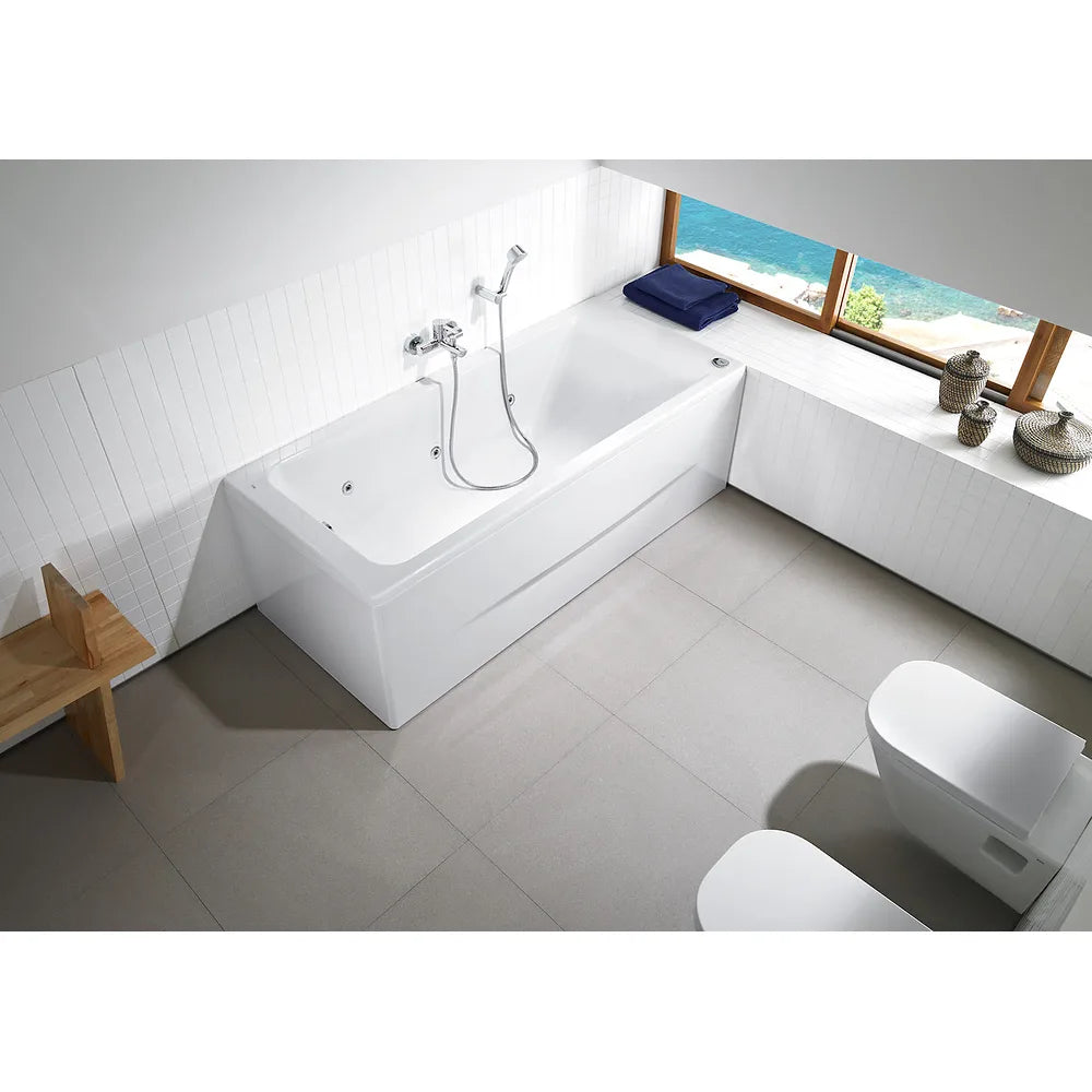 Bañera para instalación encastrada de 170 cm fabricada en acrílico de color blanco Easy Square Roca - Vista 4