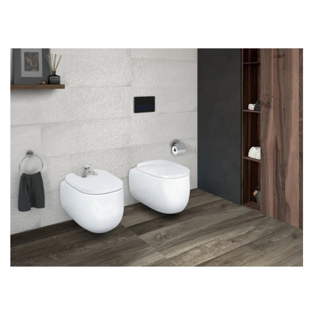 Bidet de tipo suspendido de 58,5 cm fabricado en porcelana de color blanco Beyond Roca - Vista 4