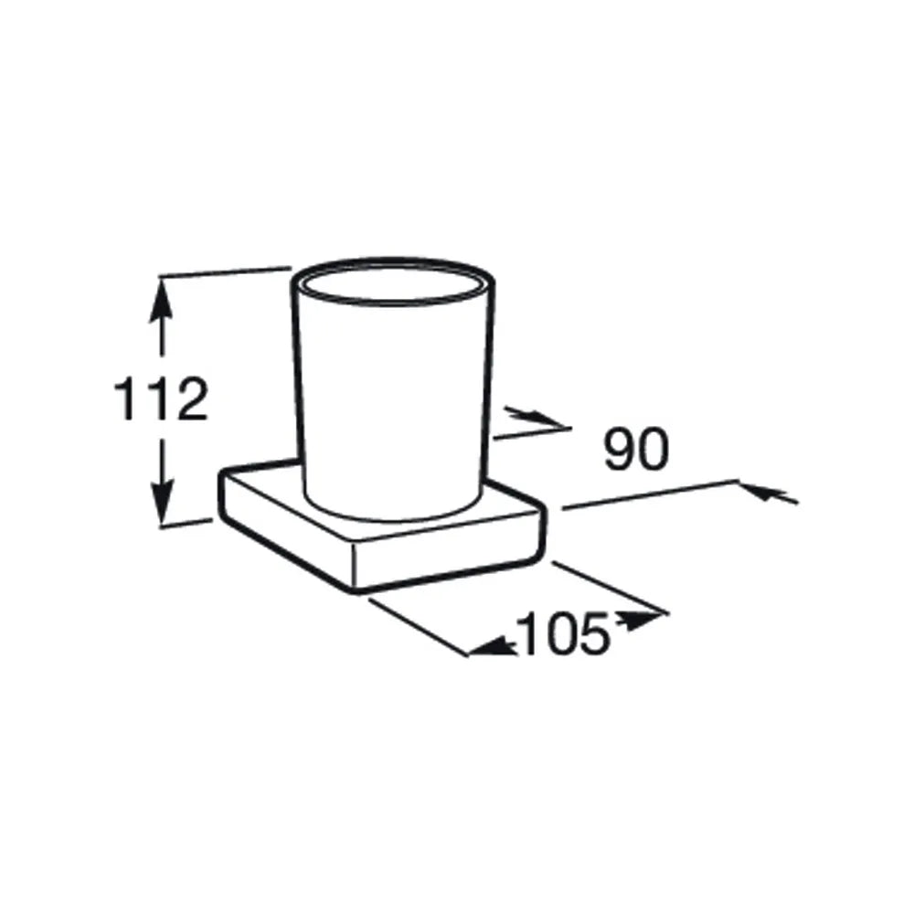 Portavaso y vaso de pared de 10,5 cm fabricado en metal y cristal con acabado brillante Tempo Roca - Vista 3