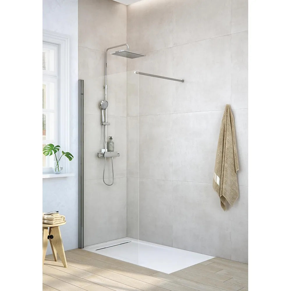 Plato de ducha de Stonex rectangular extraplano con un acabado en color beige Aquos Roca - Vista 2