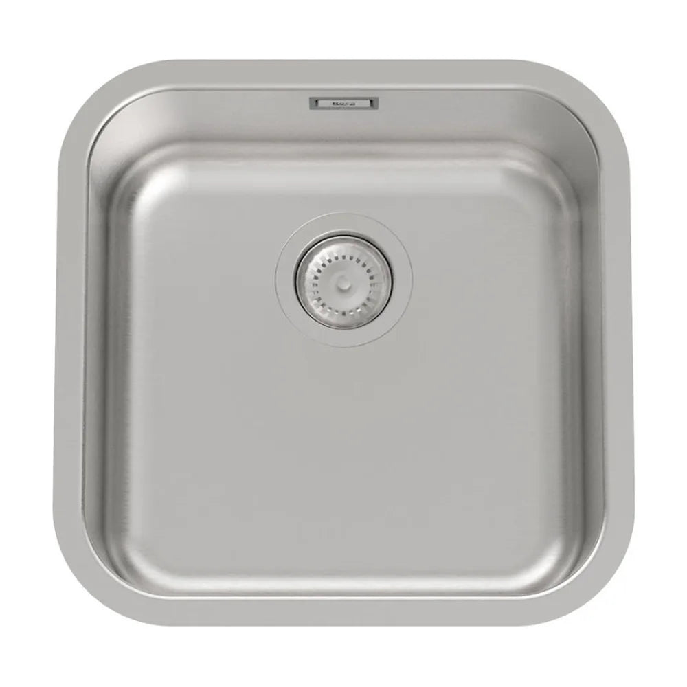 Fregadero hecho en acero inoxidable de una cubeta con un diseño cuadrado Porto Roca - Vista 1