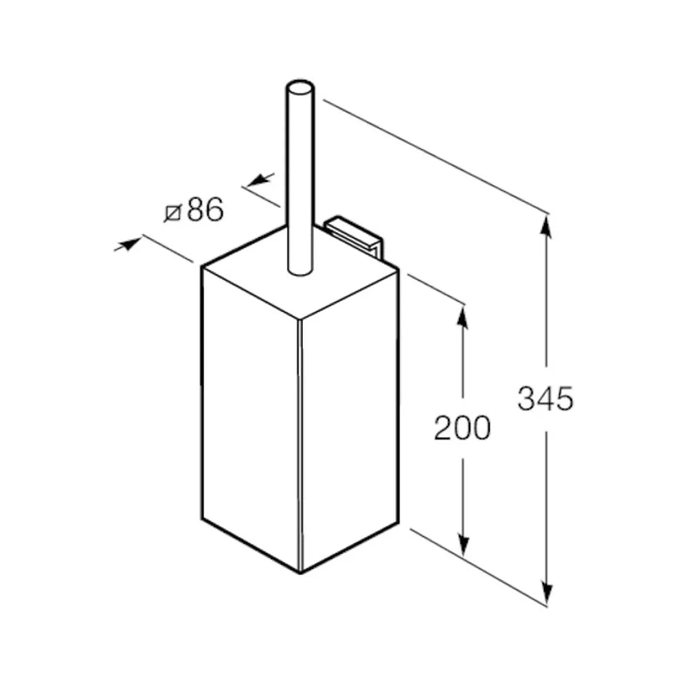 Escobillero de pared fijo para baño con un acabado en color negro mate Rubik Roca - Vista 2