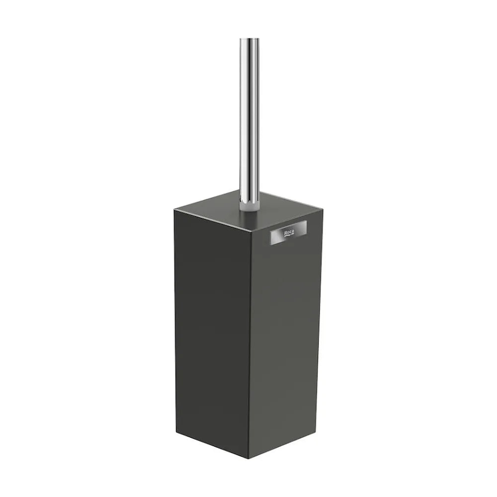 Escobillero de suelo para cuarto de baño con un acabado en color negro mate Rubik Roca - Vista 1