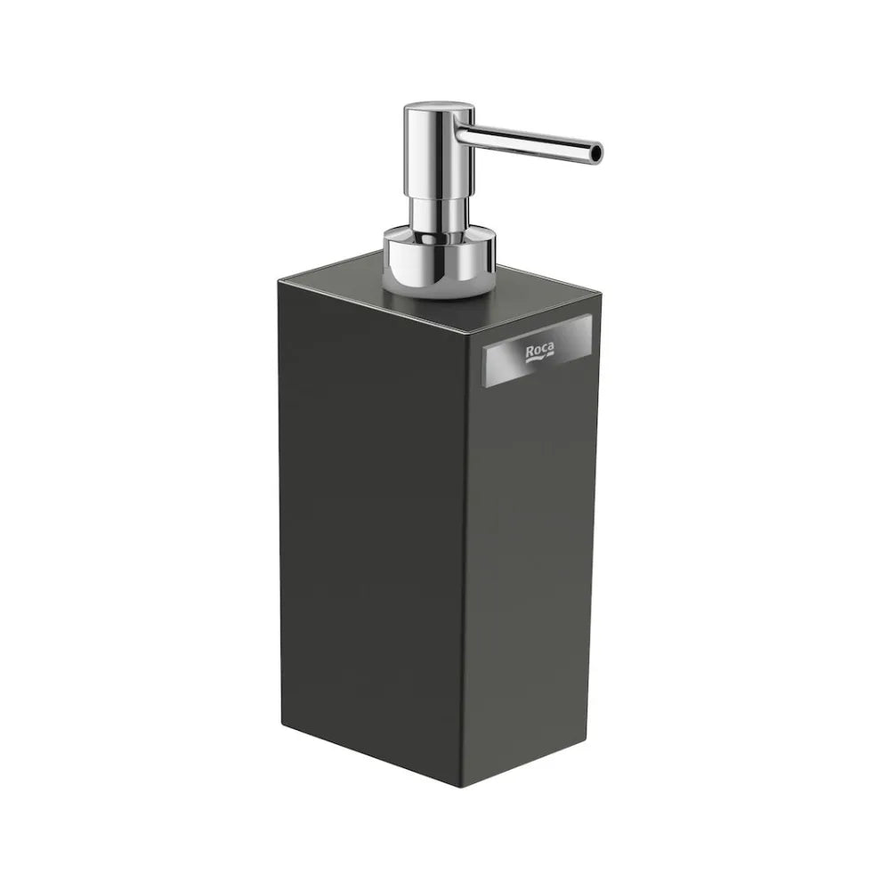 Dosificador de encimera para cuarto de baño con un acabado en color negro mate Rubik Roca - Vista 1