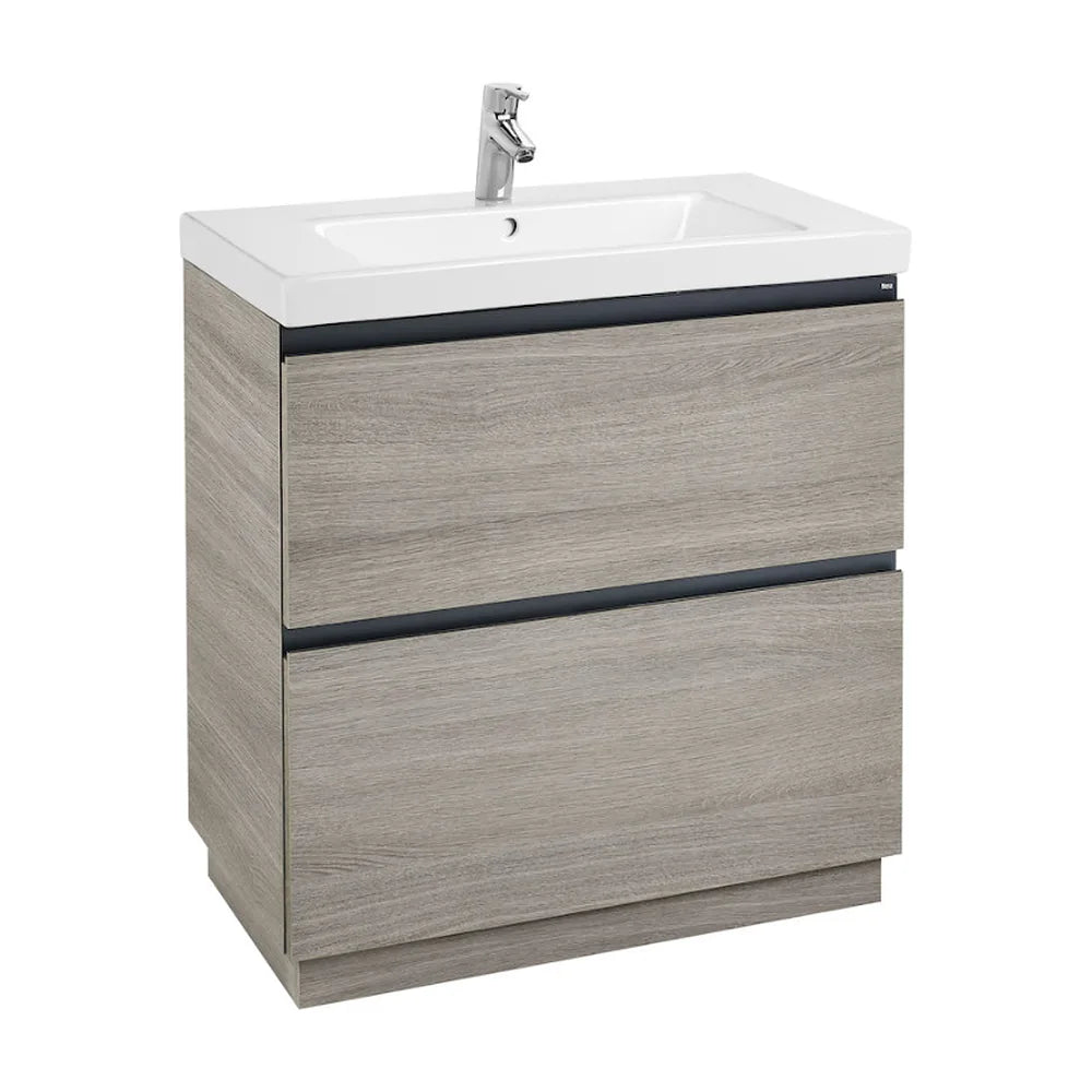 Mueble de Baño con Lavabo y 2 Cajones Lander de 80 cm Colección Unik Roble Roca - Vista 1
