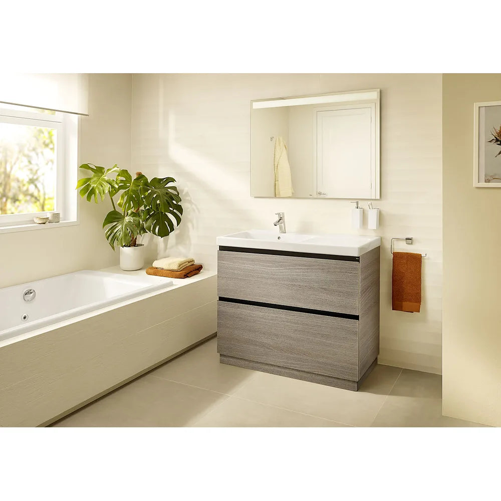 Mueble de Baño con Lavabo Izquierdo y 2 Cajones Lander de 100 cm Colección Unik Roble Roca - Vista 2