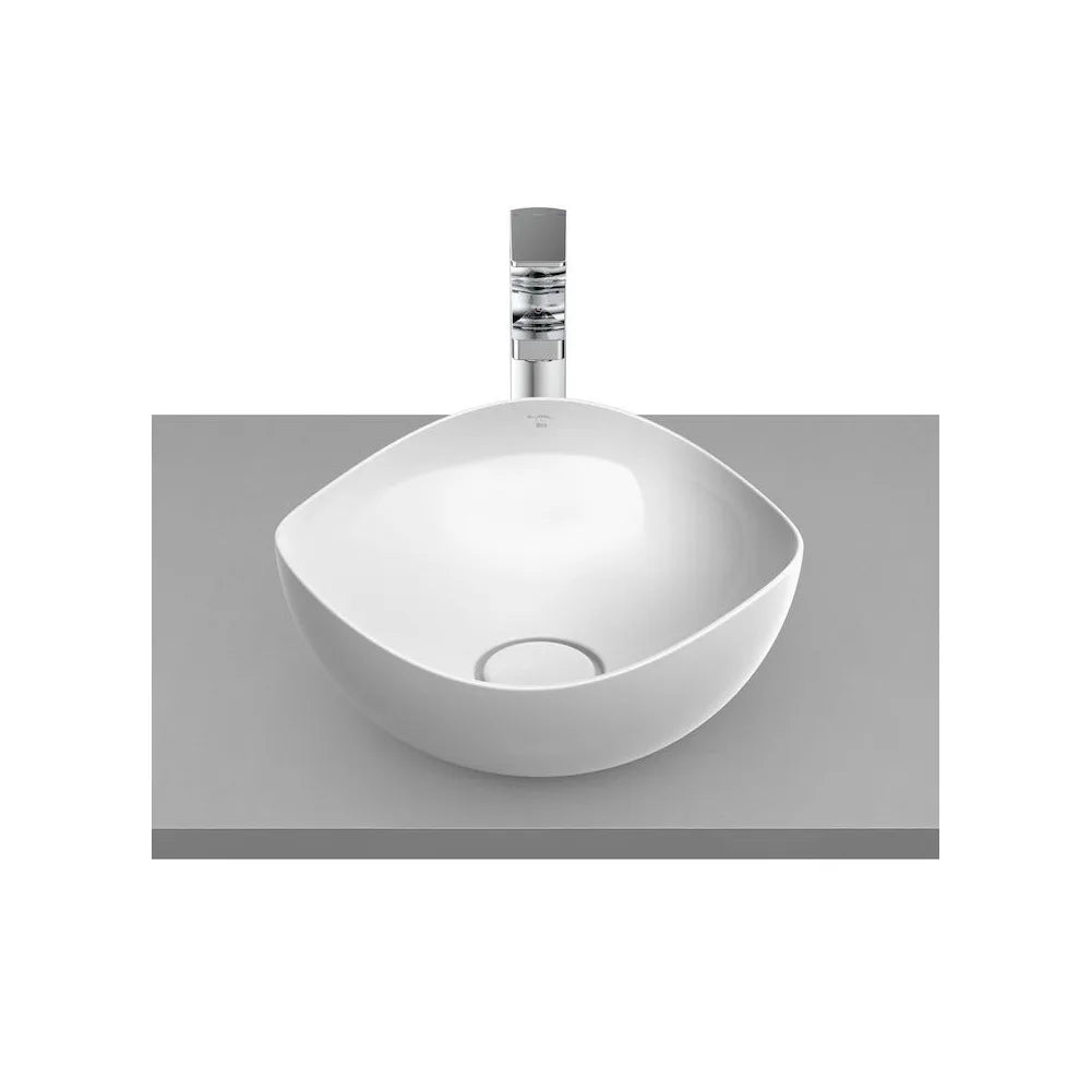 Lavabo de sobre encimera hecho en cerámica con un acabado en color blanco Ohtake Roca - Vista 1