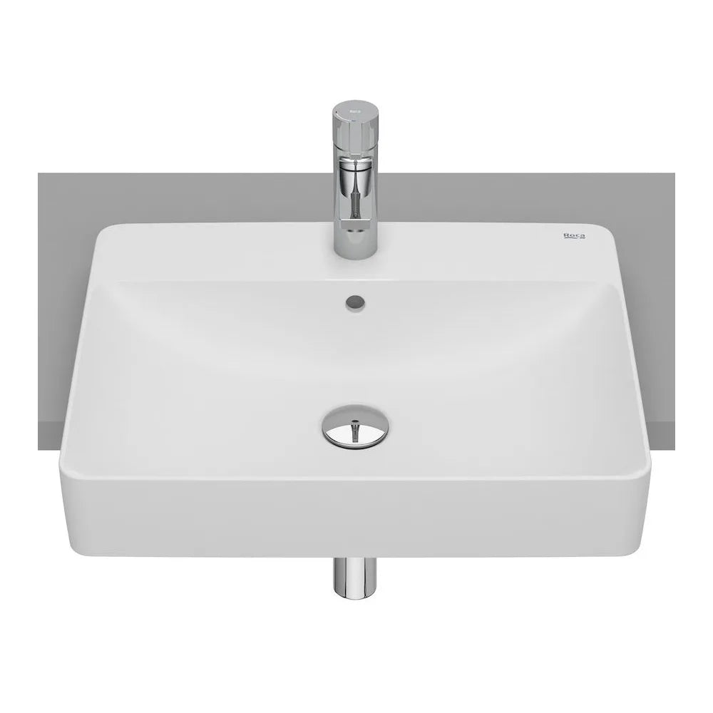 Lavabo de Encimera Semiempotrado de Fineceramic Inspira Blanco Mate Roca - Vista 1