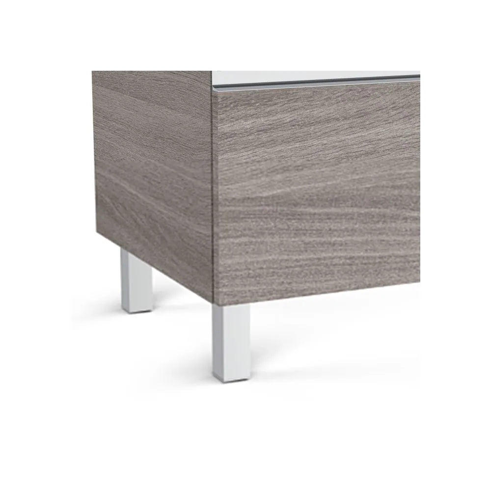Mueble de baño compacto con lavabo y 3 cajones de 80 cm de ancho en color blanco brillo Unik The Gap Roca - Vista 3
