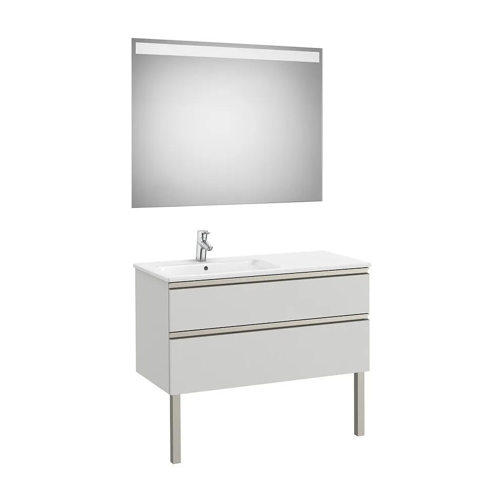 Conjunto de Baño con 2 Cajones en Color Gris Ártico de 100 cm Colección The Gap Roca - Vista 2