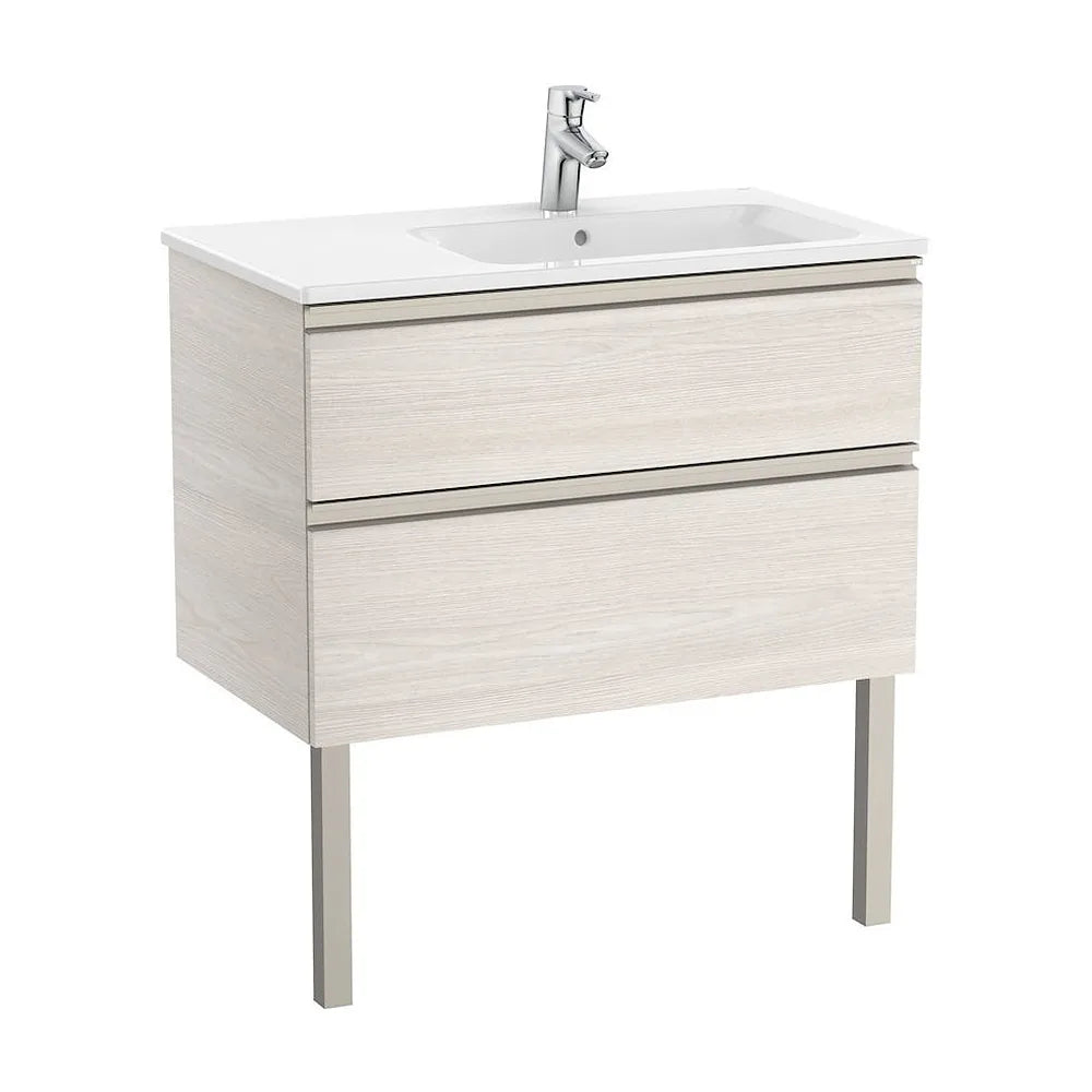 Mueble de Baño con 2 Cajones y Lavabo Derecho Unik de 80 cm Colección The Gap Fresno Roca - Vista 2