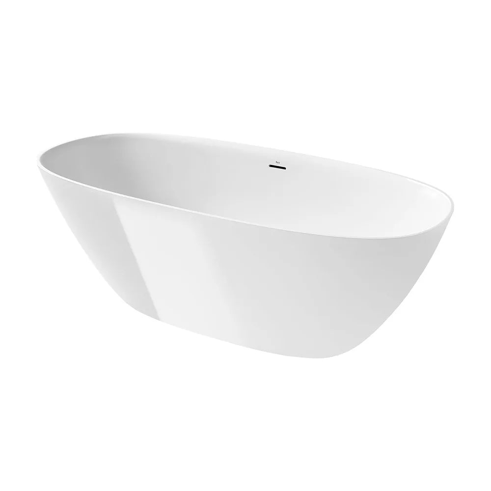 Bañera exenta de Stonex con un diseño ovalado en acabado color blanco Ariane Roca - Vista 1