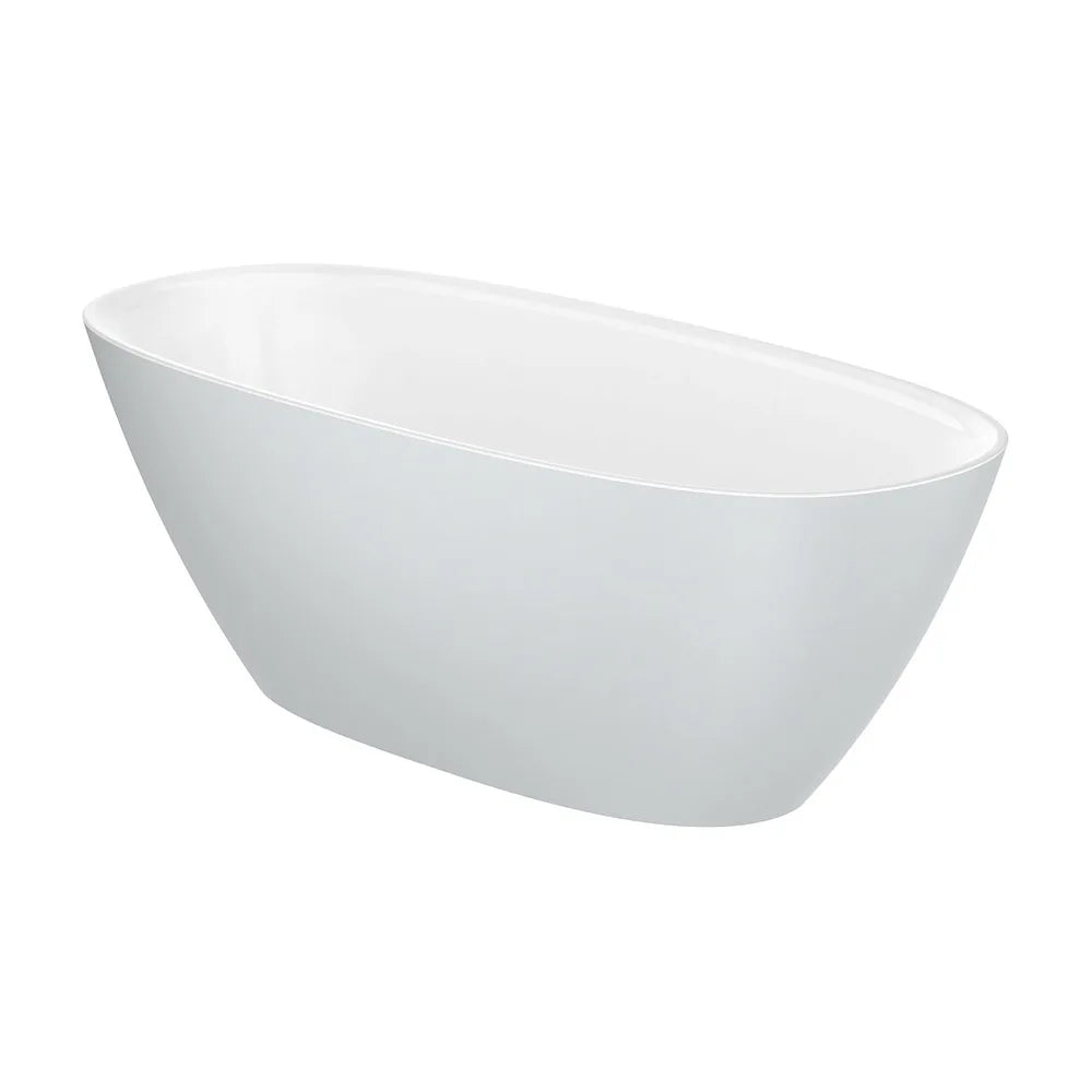 Bañera exenta de Stonex con diseño ovalado en acabado color perla y blanco Ariane Roca - Vista 1