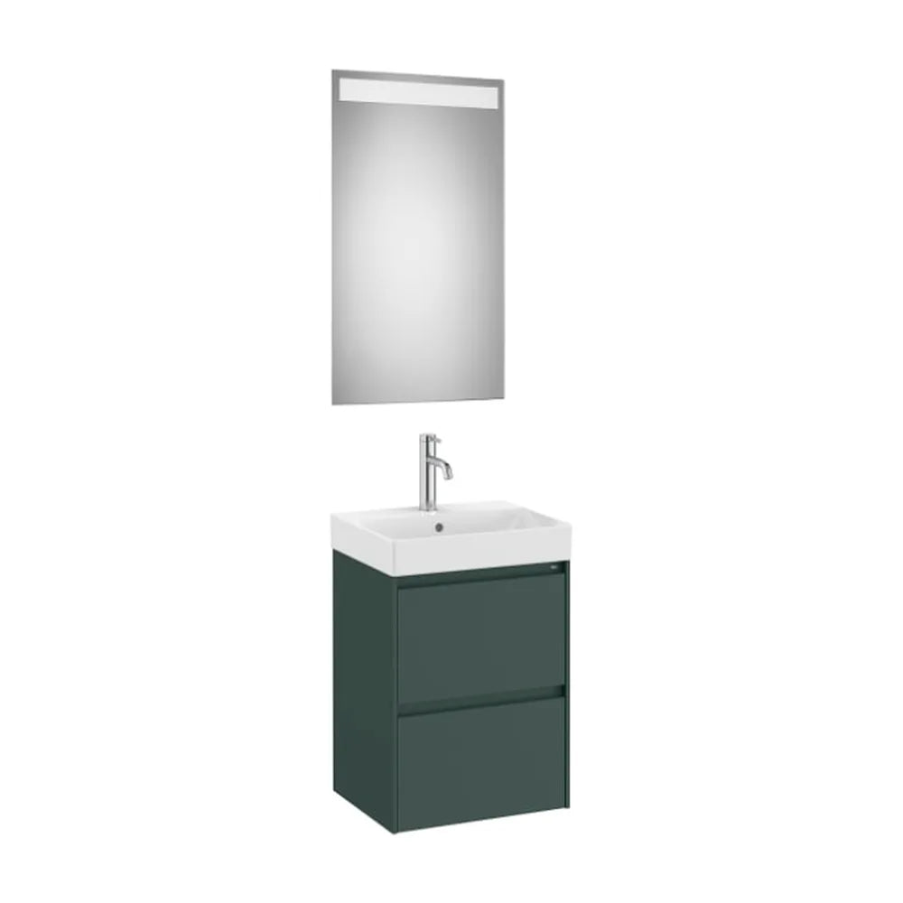Conjunto de Baño con Lavabo en Color Verde Montaña Ella Ona de 65 cm Colección Unik Roca - Vista 1