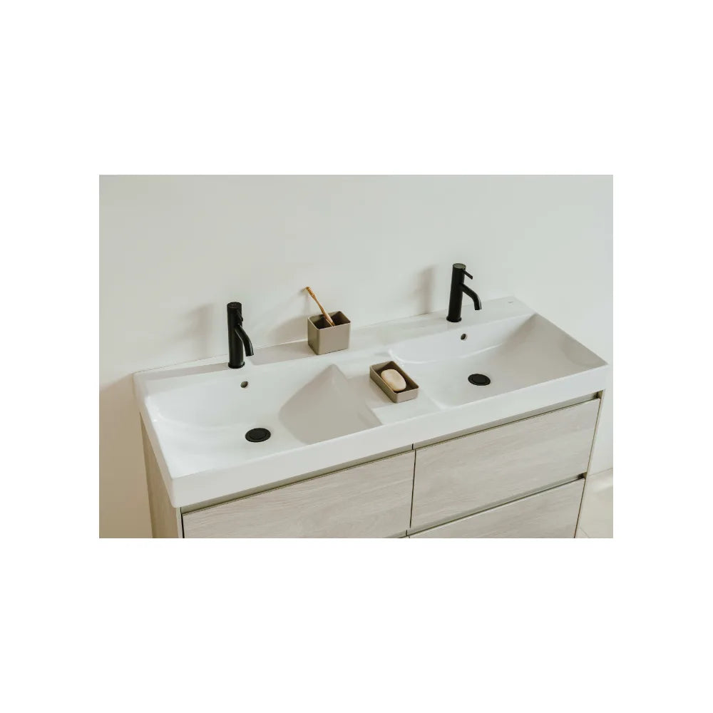 Conjunto de baño de doble lavabo de 120 cm con un acabado en color verde montaña Ona Roca - Vista 2
