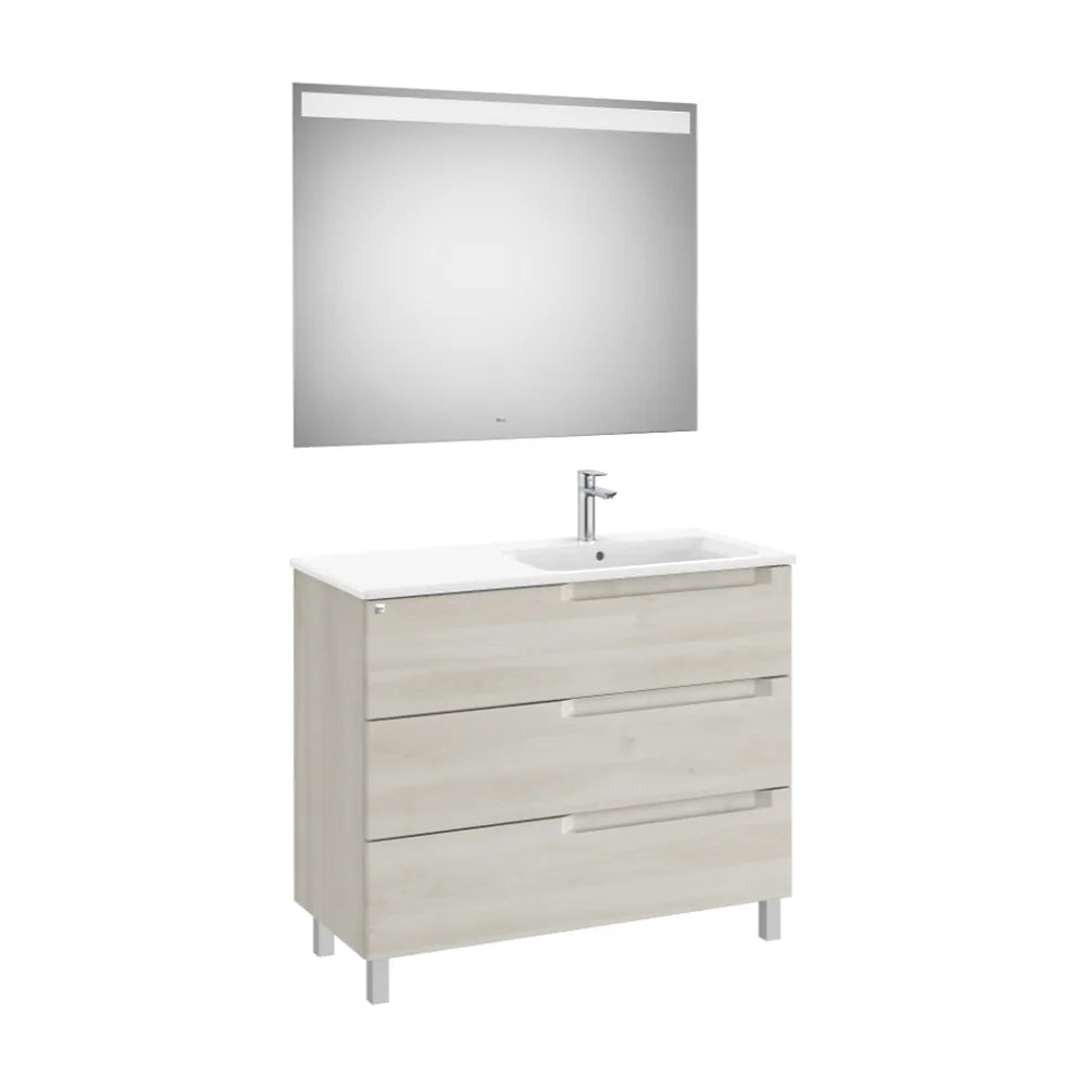 Conjunto Lavabo a Derecha Madera Aleyda 100 cm Blanco Roca - Vista 1