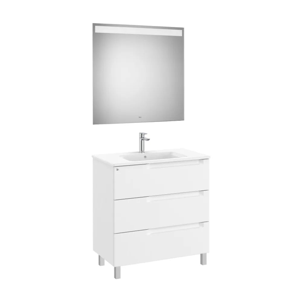 Conjunto de Lavabo Centrado Aleyda 80 cm Blanco Mate Roca - Vista 1