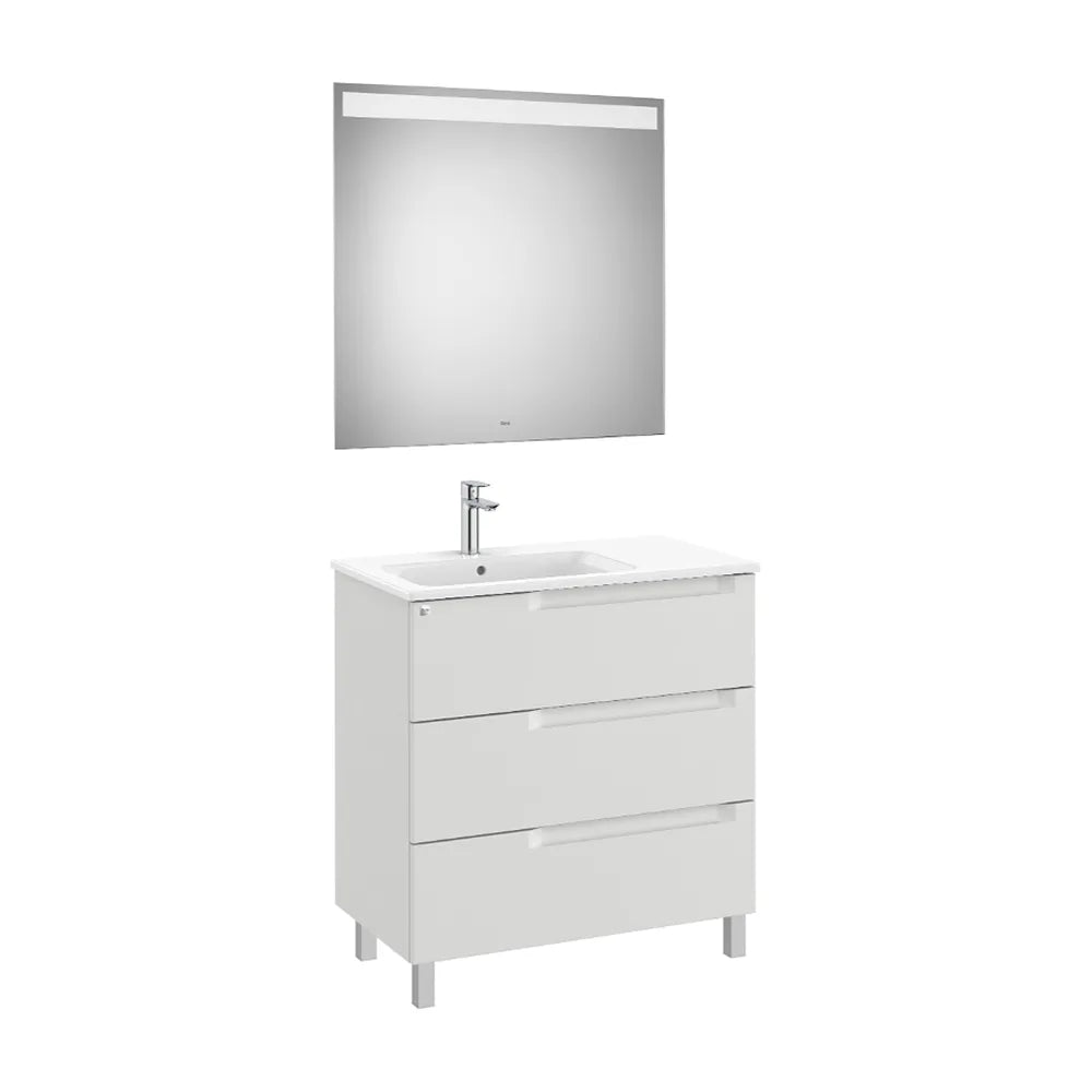 Conjunto Lavabo a Izquierda Gris Piedra Aleyda 80 cm Roca - Vista 1