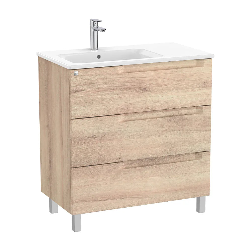 Mueble de Baño con Lavabo a la Izquierda Madera de 80 cm Colección Aleyda Beige Roca - Vista 1