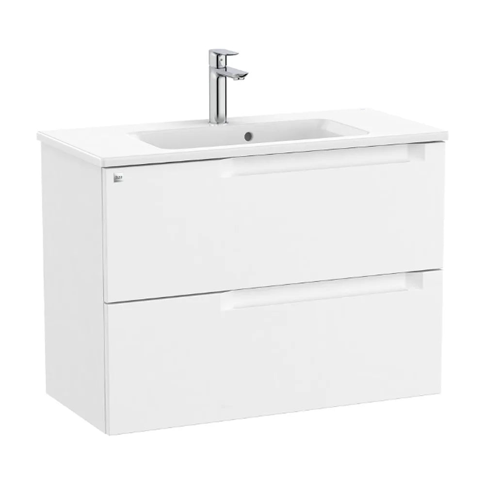 Mueble de baño de 80 cm de ancho con lavabo centrado en color blanco mate Aleyda Roca - Vista 1