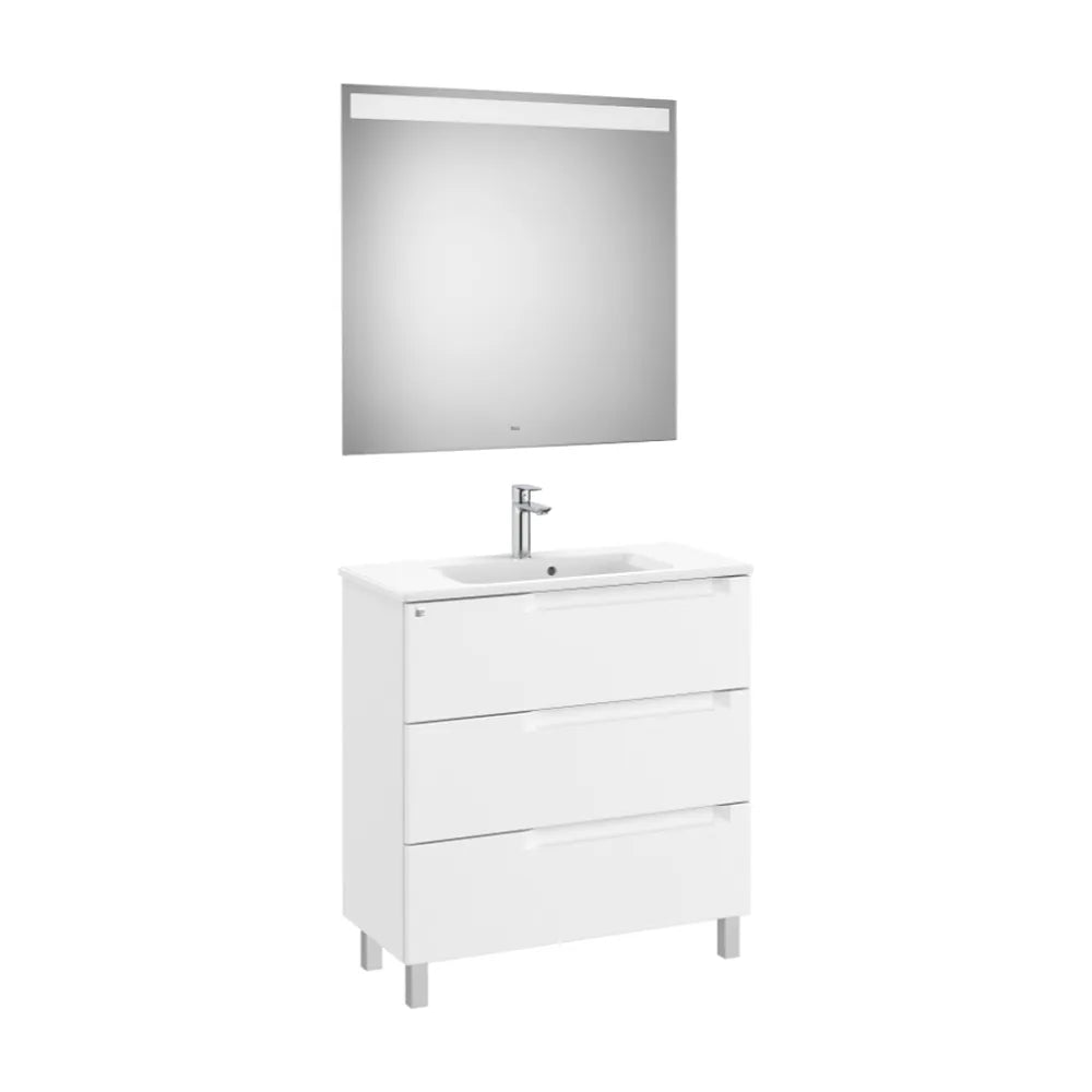 Conjunto de Lavabo Compacto Rocad Aleyda 80 cm Blanco Mate Roca - Vista 1