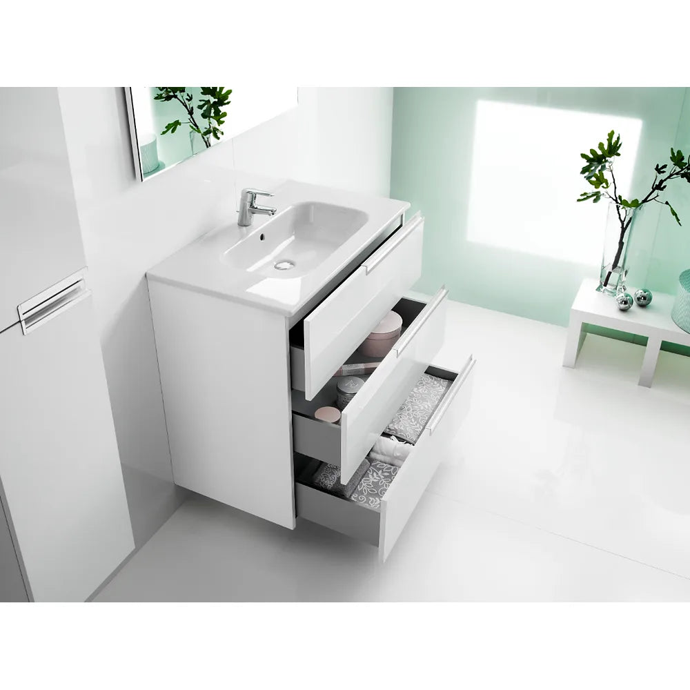 Conjunto de Lavabo 2 Cajones Brillante Tenet 60 cm Blanco Roca - Vista 2