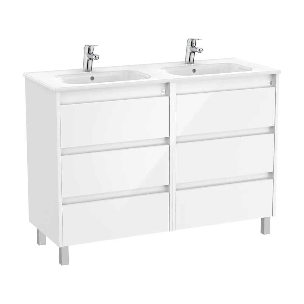 Mueble de Baño con Lavabo y 6 Cajones Brillante de 120 cm Colección Tenet Blanco Roca - Vista 1