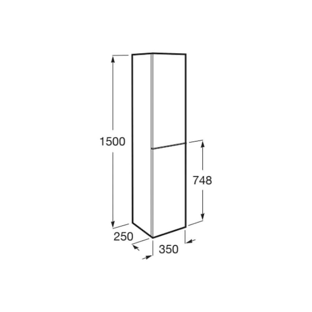 Mueble columna auxiliar de baño reversible y suspendido en color negro mate Extra Roca - Vista 3