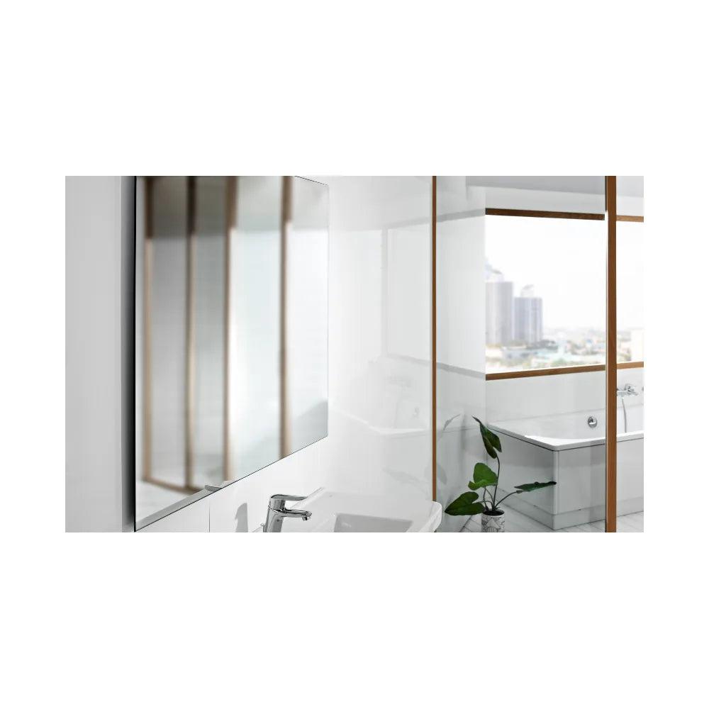 Espejo de Cristal Templado para Baño con Diseño Rectangular y Luz Perimetral Luna Roca - Vista 2