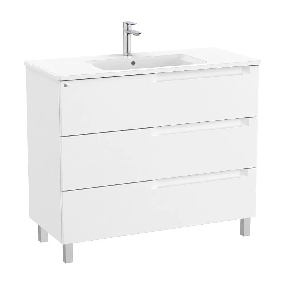 Mueble de baño con lavabo centrado de 100 cm de ancho en color blanco mate Aleyda Roca - Vista 1