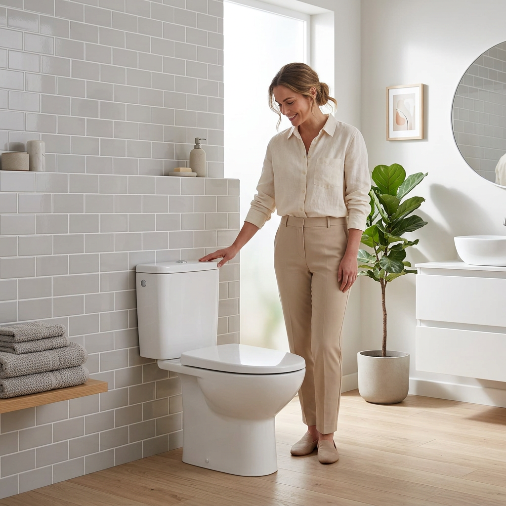 Inodoro de Tanque Bajo con Tecnología Rimless y Salida Vertical Victoria Blanco Roca