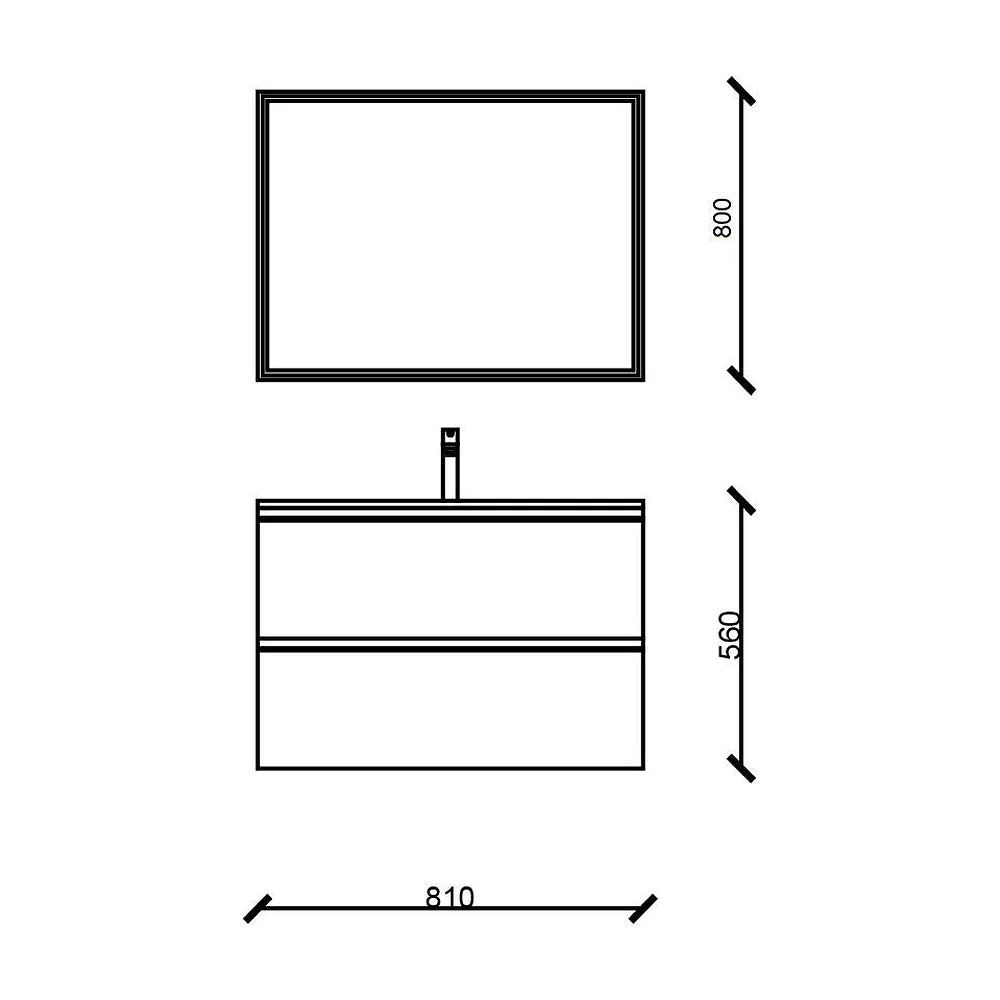 Mueble de Baño con Lavabo y 2 Cajones Salgar Spirit 81 cm - Vista 2
