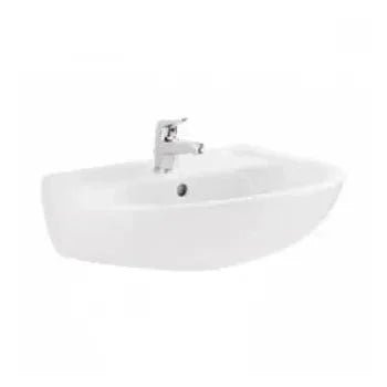 Lavabo con semi pedestal de 55 cm en porcelana blanca de alta calidad CETUS de Unisan 4