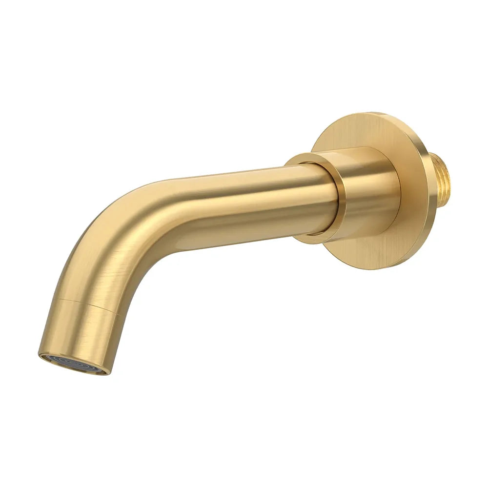 Caño redondo 15 cm en dorado cepillado con rosca 1/2 de Valaz Valaz