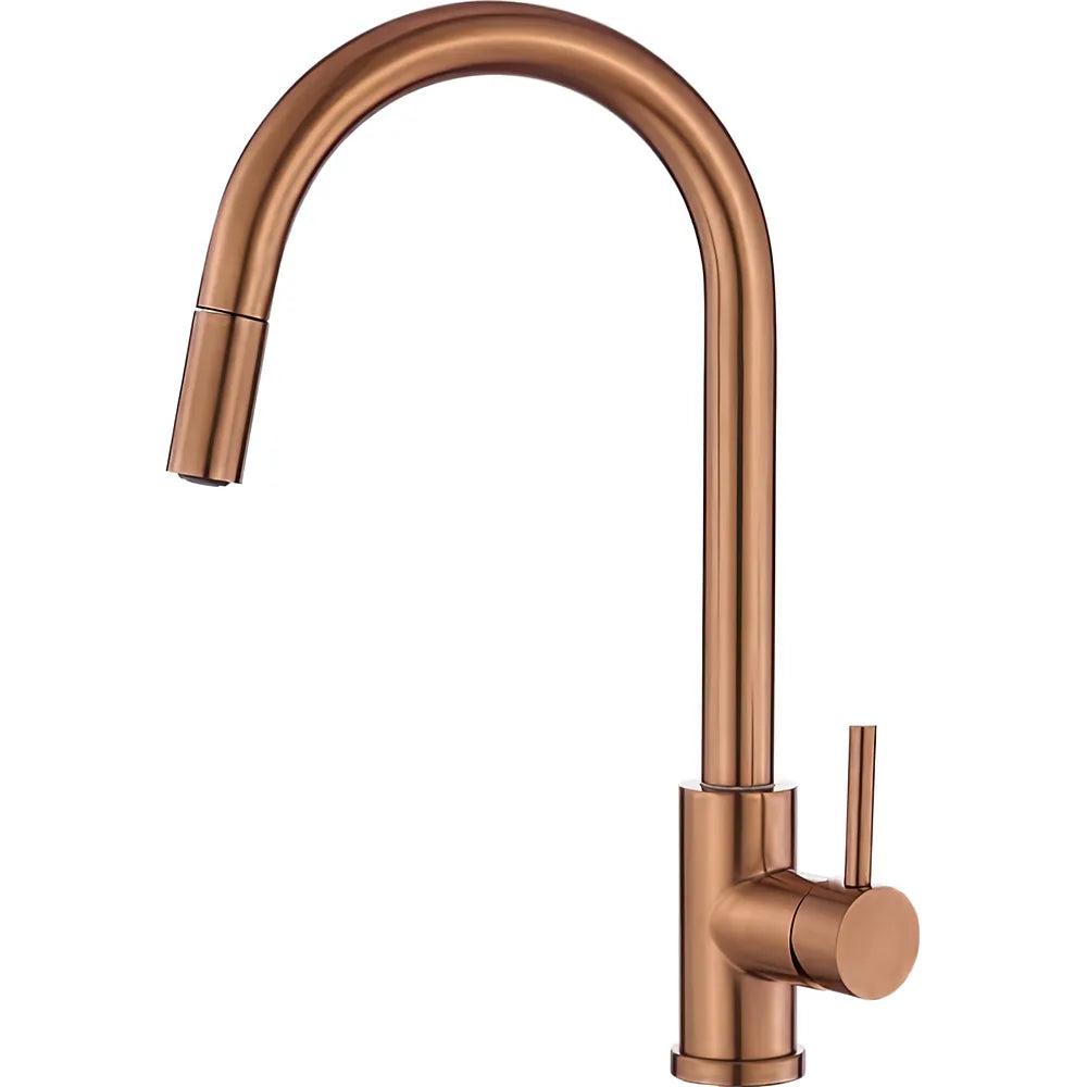 Grifo de cocina extraíble monomando oro rosa cepillado Paraná de Valaz Valaz
